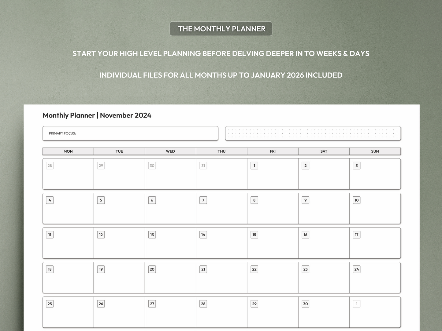 Annual Planner Printable Bundle - Daily/Weekly/Monthly Planner